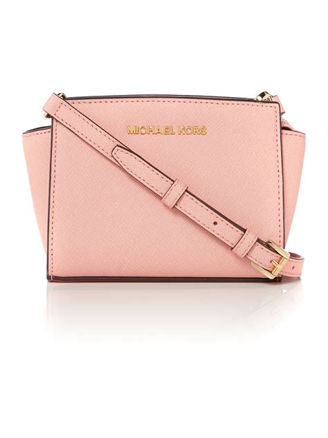 michael kors selma small pink|Selma Mini Crossgrain Leather Crossbody Bag.